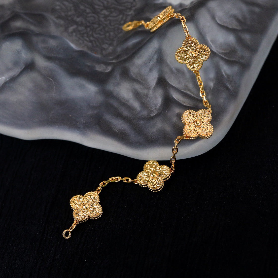 [Glitter Jewelry]CLOVER 5 MOTIFS BRONZING BRACELET