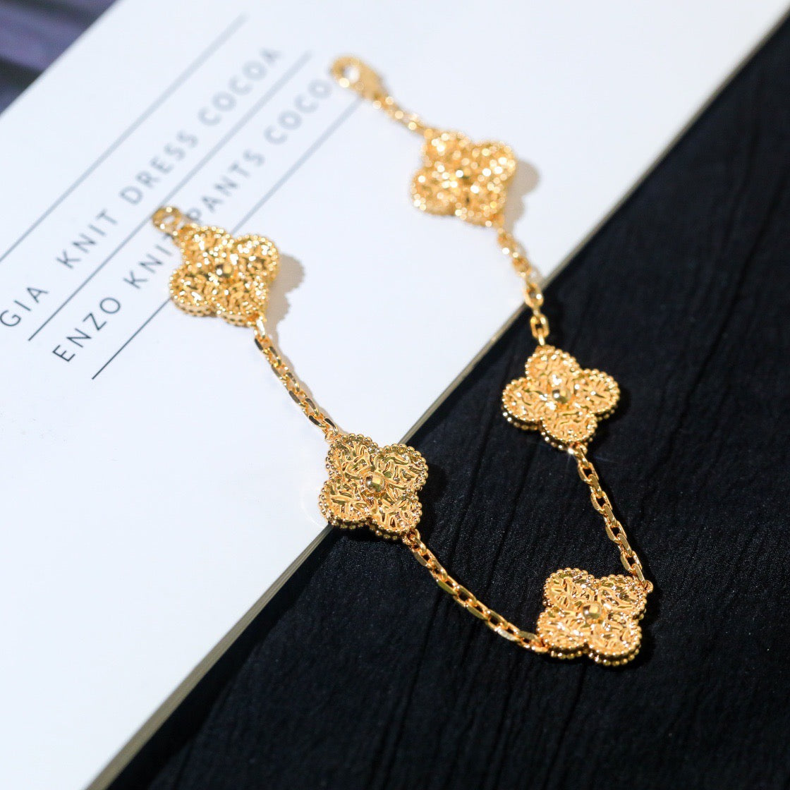 [Glitter Jewelry]CLOVER 5 MOTIFS BRONZING BRACELET