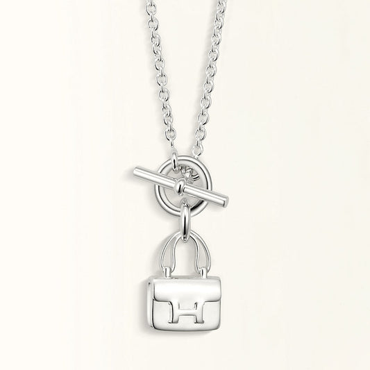 [Glitter Jewelry]POP H PEDANT SILVER NECKLACE