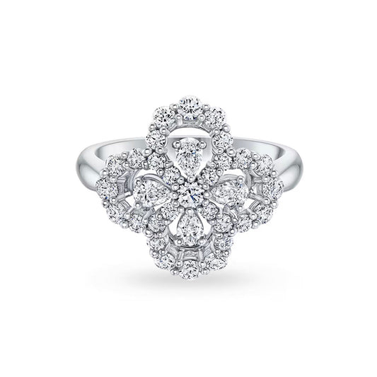 [Glitter Jewelry]LOOP RING FULL MOTIF DIAMOND 16MM SILVE