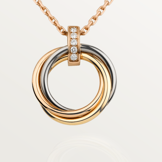 [Glitter Jewelry]TRINITY NECKLACE GOLD  DIAMONDS
