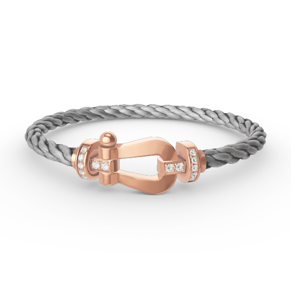 [Glitter Jewelry]FORCE LARGE HORSESHOE HALF DIAMOND BRACELET ROSE GOLD