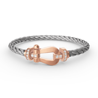 [Glitter Jewelry]FORCE LARGE HORSESHOE HALF DIAMOND BRACELET ROSE GOLD