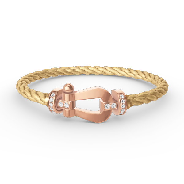 [Glitter Jewelry]FORCE LARGE HORSESHOE HALF DIAMOND BRACELET ROSE GOLD