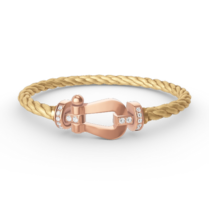 [Glitter Jewelry]FORCE LARGE HORSESHOE HALF DIAMOND BRACELET ROSE GOLD