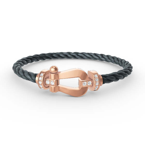 [Glitter Jewelry]FORCE LARGE HORSESHOE HALF DIAMOND BRACELET ROSE GOLD