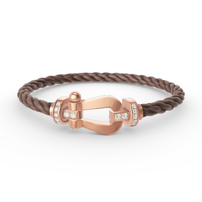 [Glitter Jewelry]FORCE LARGE HORSESHOE HALF DIAMOND BRACELET ROSE GOLD
