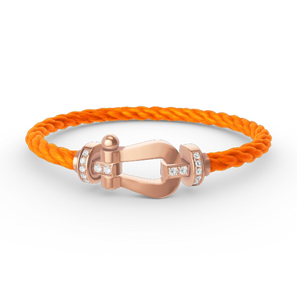 [Glitter Jewelry]FORCE LARGE HORSESHOE HALF DIAMOND BRACELET ROSE GOLD