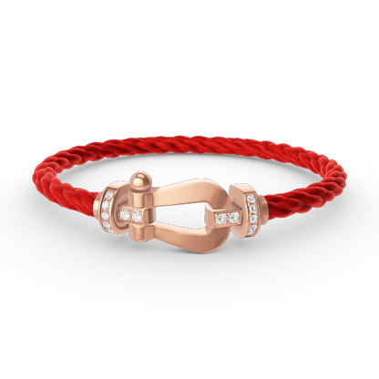 [Glitter Jewelry]FORCE LARGE HORSESHOE HALF DIAMOND BRACELET ROSE GOLD