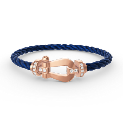 [Glitter Jewelry]FORCE LARGE HORSESHOE HALF DIAMOND BRACELET ROSE GOLD