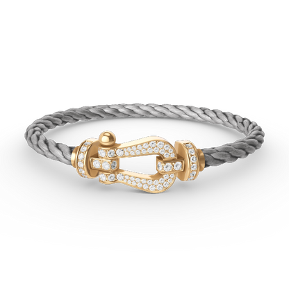 [Glitter Jewelry]FORCE LARGE HORSESHOE FULL DIAMOND BRACELET GOLD