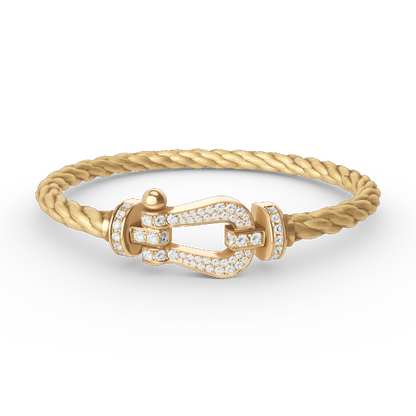 [Glitter Jewelry]FORCE LARGE HORSESHOE FULL DIAMOND BRACELET GOLD
