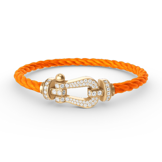 [Glitter Jewelry]FORCE LARGE HORSESHOE FULL DIAMOND BRACELET GOLD
