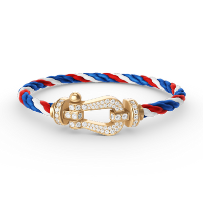 [Glitter Jewelry]FORCE LARGE HORSESHOE FULL DIAMOND BRACELET GOLD