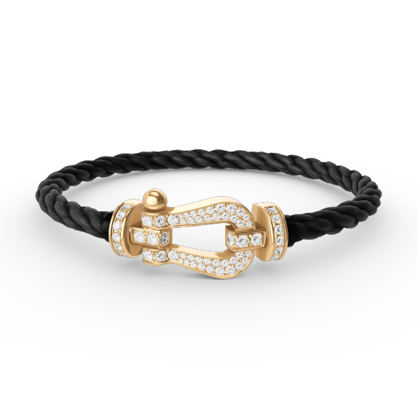 [Glitter Jewelry]FORCE LARGE HORSESHOE FULL DIAMOND BRACELET GOLD