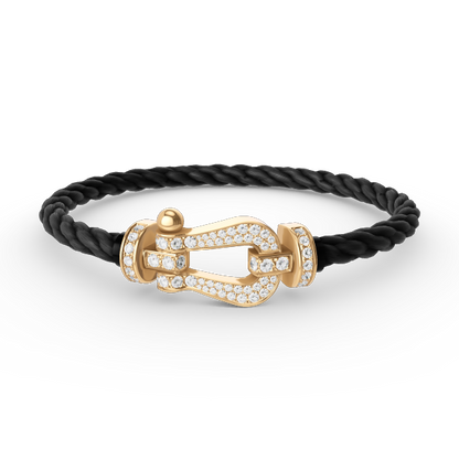 [Glitter Jewelry]FORCE LARGE HORSESHOE FULL DIAMOND BRACELET GOLD