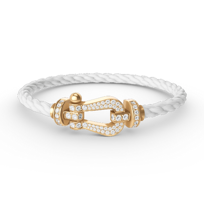 [Glitter Jewelry]FORCE LARGE HORSESHOE FULL DIAMOND BRACELET GOLD