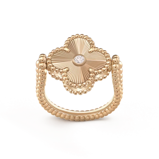 [Glitter Jewelry]CLOVER RIVERSIBLE ROSE GOLD RING