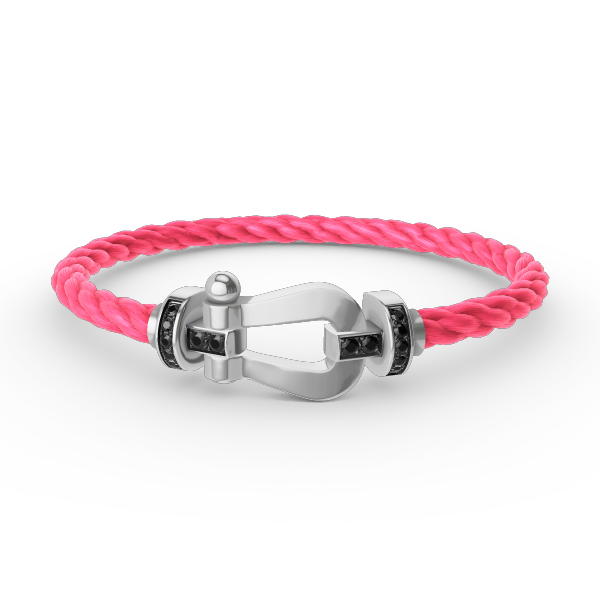 [Glitter Jewelry]FORCE LARGE HORSESHOE BLACK DIAMOND BRACELET SILVER