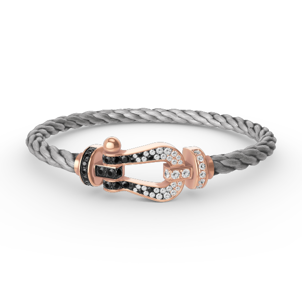 [Glitter Jewelry]FORCE LARGE HORSESHOE BLACK WHITE DIAMOND BRACELET ROSE GOLD