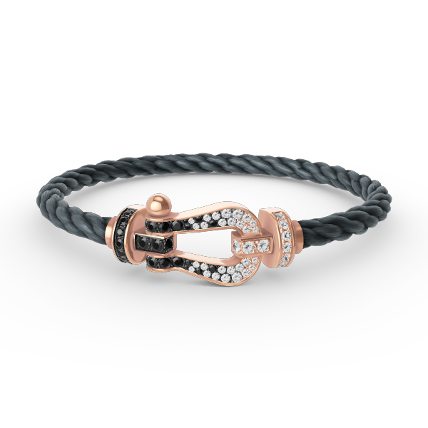 [Glitter Jewelry]FORCE LARGE HORSESHOE BLACK WHITE DIAMOND BRACELET ROSE GOLD