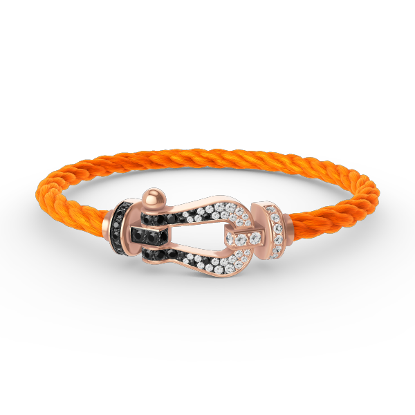 [Glitter Jewelry]FORCE LARGE HORSESHOE BLACK WHITE DIAMOND BRACELET ROSE GOLD