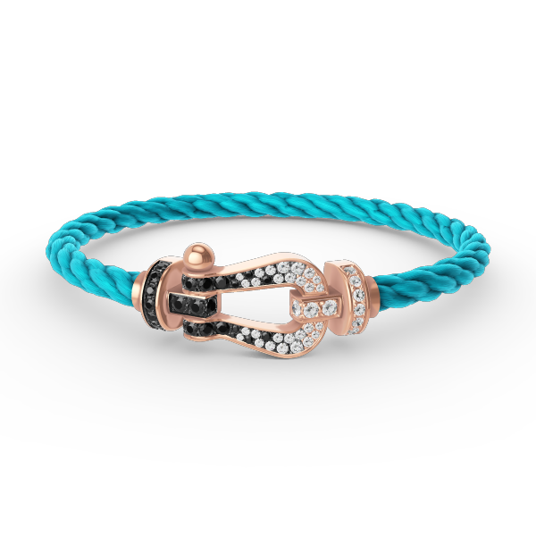 [Glitter Jewelry]FORCE LARGE HORSESHOE BLACK WHITE DIAMOND BRACELET ROSE GOLD
