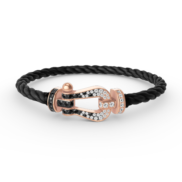 [Glitter Jewelry]FORCE LARGE HORSESHOE BLACK WHITE DIAMOND BRACELET ROSE GOLD