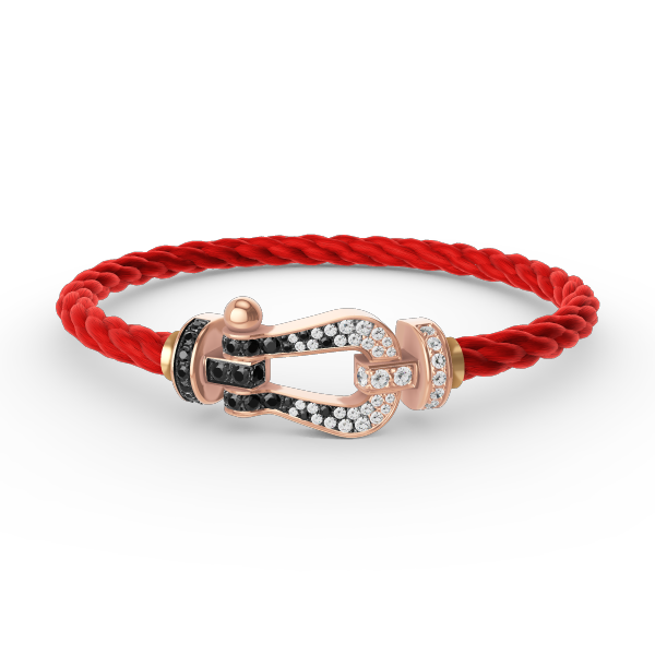 [Glitter Jewelry]FORCE LARGE HORSESHOE BLACK WHITE DIAMOND BRACELET ROSE GOLD