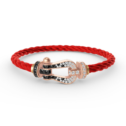[Glitter Jewelry]FORCE LARGE HORSESHOE BLACK WHITE DIAMOND BRACELET ROSE GOLD