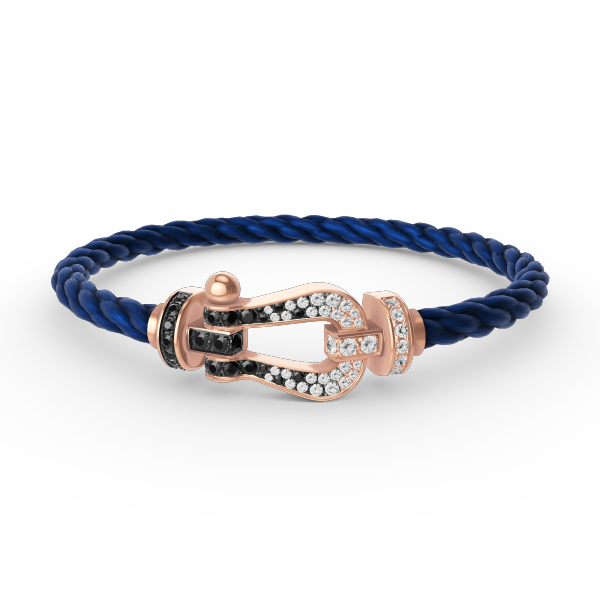 [Glitter Jewelry]FORCE LARGE HORSESHOE BLACK WHITE DIAMOND BRACELET ROSE GOLD