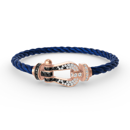 [Glitter Jewelry]FORCE LARGE HORSESHOE BLACK WHITE DIAMOND BRACELET ROSE GOLD