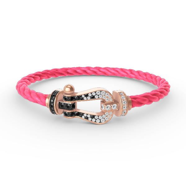 [Glitter Jewelry]FORCE LARGE HORSESHOE BLACK WHITE DIAMOND BRACELET ROSE GOLD