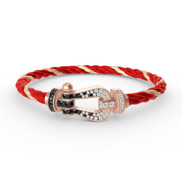 [Glitter Jewelry]FORCE LARGE HORSESHOE BLACK WHITE DIAMOND BRACELET ROSE GOLD