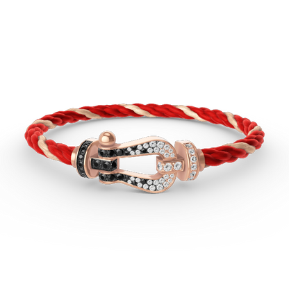 [Glitter Jewelry]FORCE LARGE HORSESHOE BLACK WHITE DIAMOND BRACELET ROSE GOLD