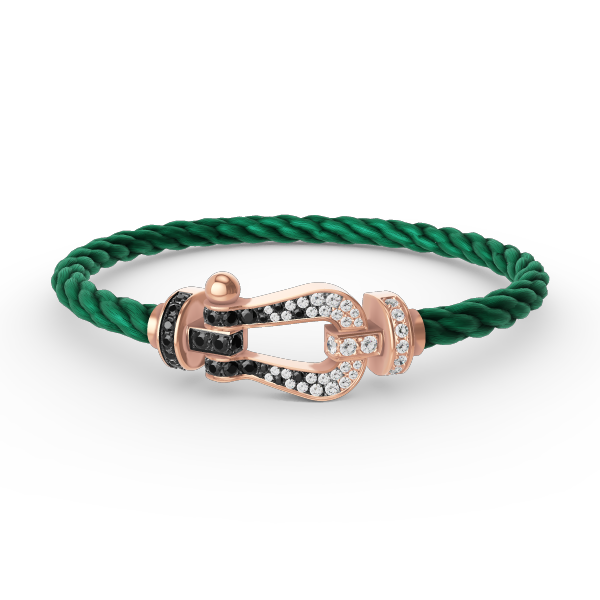 [Glitter Jewelry]FORCE LARGE HORSESHOE BLACK WHITE DIAMOND BRACELET ROSE GOLD
