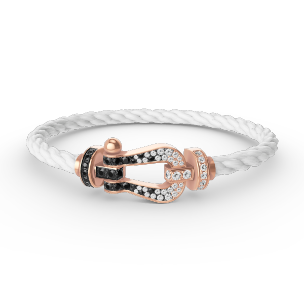 [Glitter Jewelry]FORCE LARGE HORSESHOE BLACK WHITE DIAMOND BRACELET ROSE GOLD