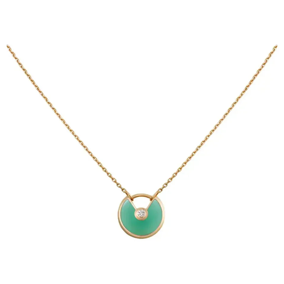 [Glitter Jewelry]AMULETTE GOLD MALACHITE NECKLACE