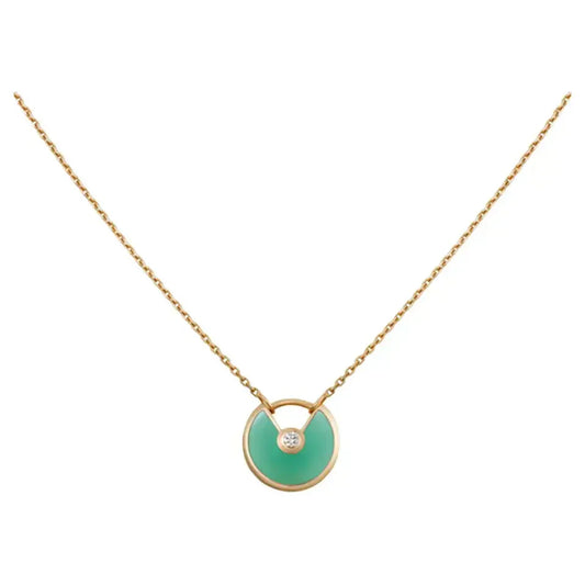 [Glitter Jewelry]AMULETTE GOLD MALACHITE NECKLACE