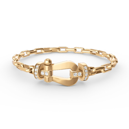 [Glitter Jewelry]FORCE LARGE HORSESHOE CLASP  METAL BRACELET