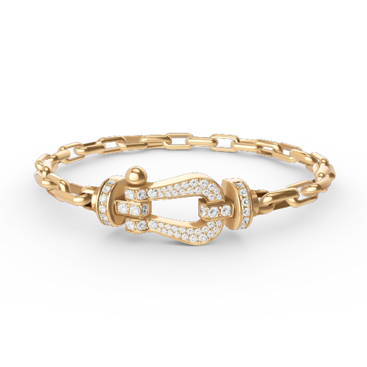 [Glitter Jewelry]FORCE LARGE HORSESHOE CLASP  METAL BRACELET