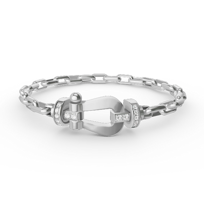[Glitter Jewelry]FORCE LARGE HORSESHOE CLASP  METAL BRACELET