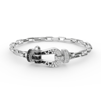 [Glitter Jewelry]FORCE LARGE HORSESHOE CLASP  METAL BRACELET