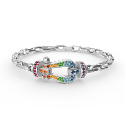 [Glitter Jewelry]FORCE LARGE HORSESHOE CLASP  METAL BRACELET