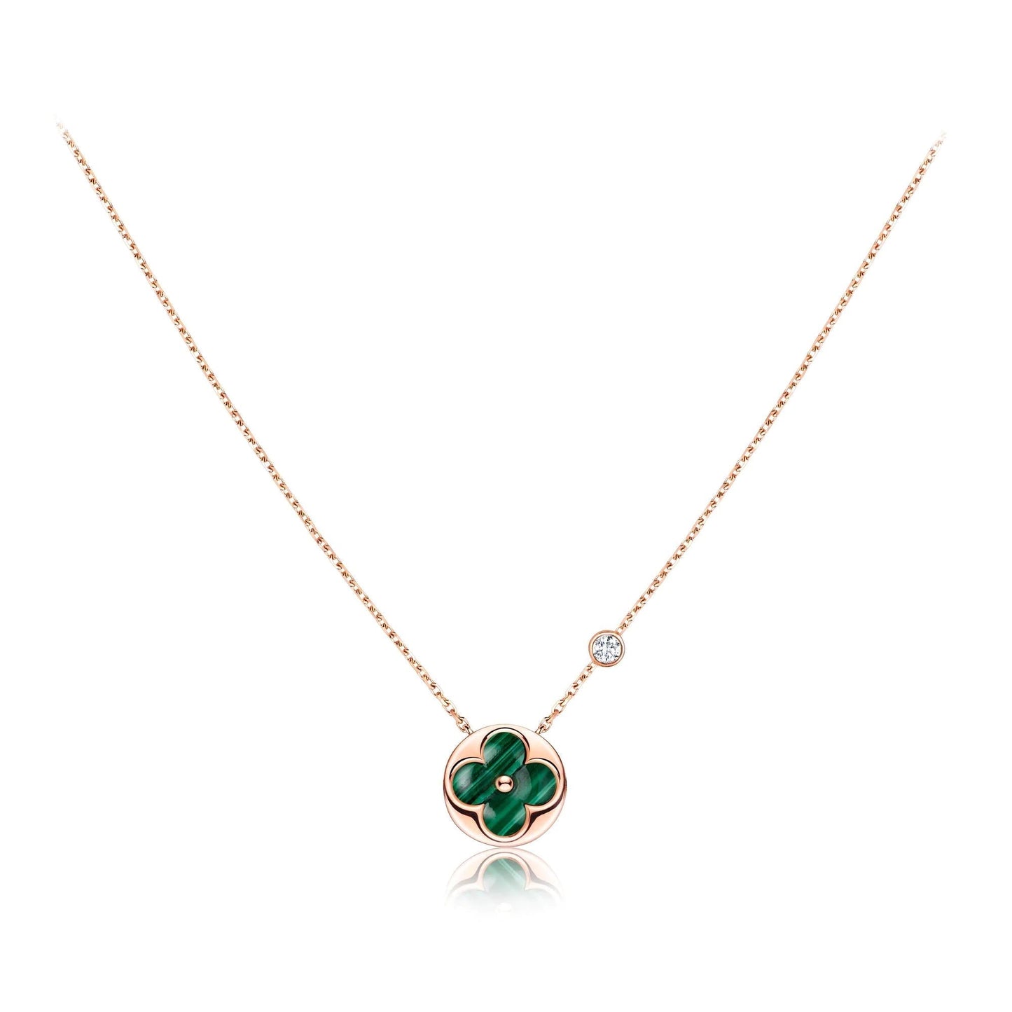 [Glitter Jewelry]SUN PEDANT PINK GOLD 1 DIAMOND NECKLACE