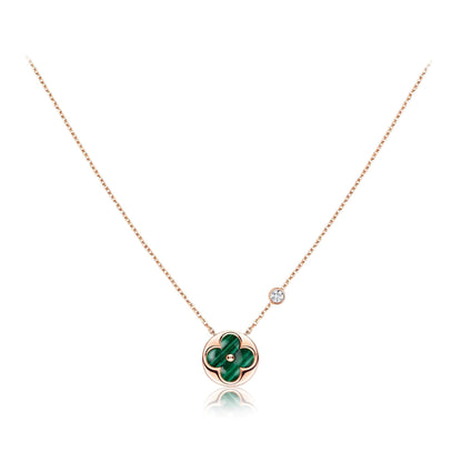[Glitter Jewelry]SUN PEDANT PINK GOLD 1 DIAMOND NECKLACE