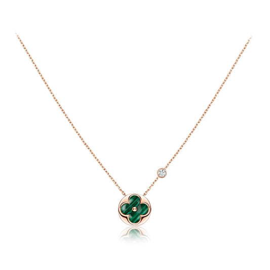 [Glitter Jewelry]SUN PEDANT PINK GOLD 1 DIAMOND NECKLACE