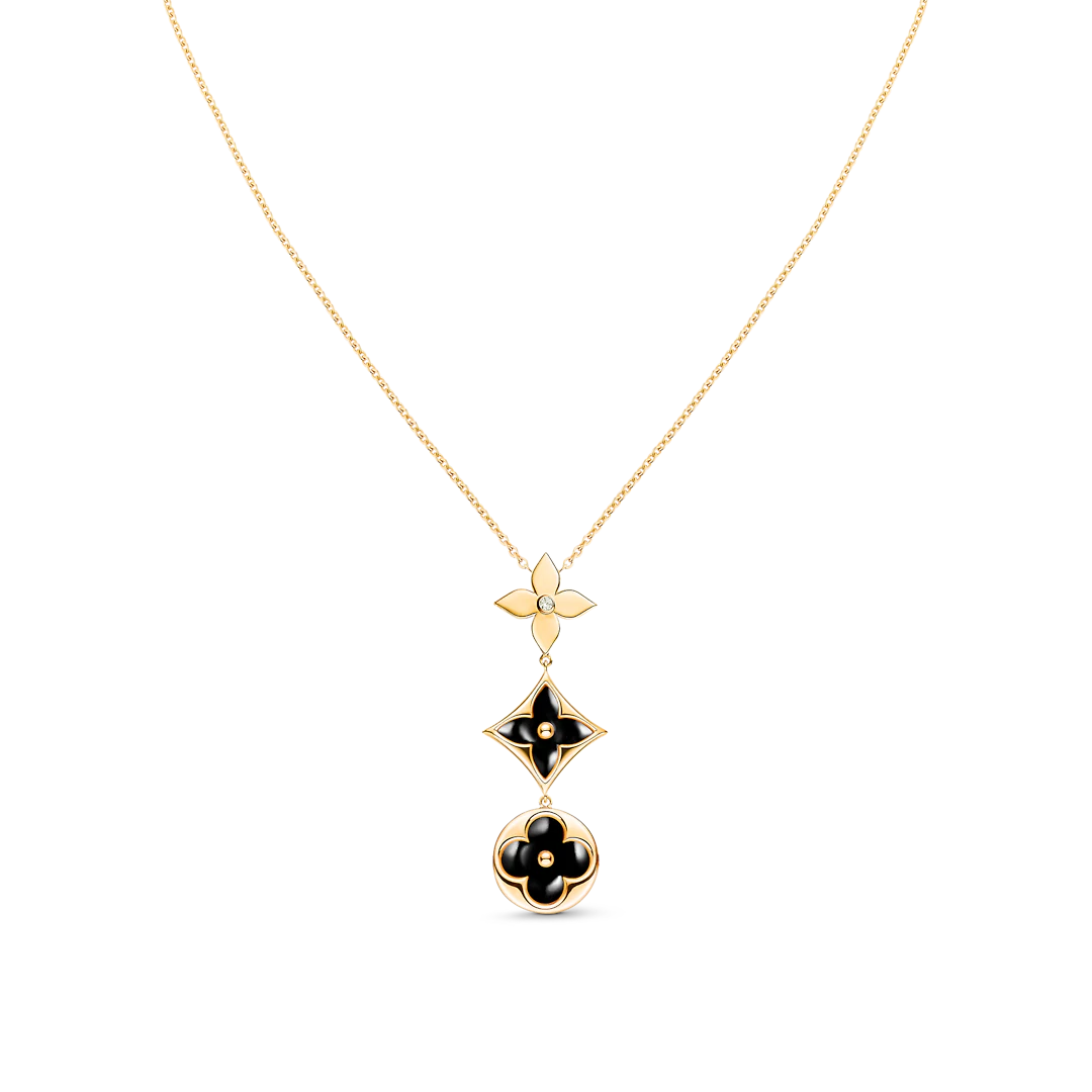[Glitter Jewelry]STAR AND SUN ONYX PINK GOLD NECKLACE