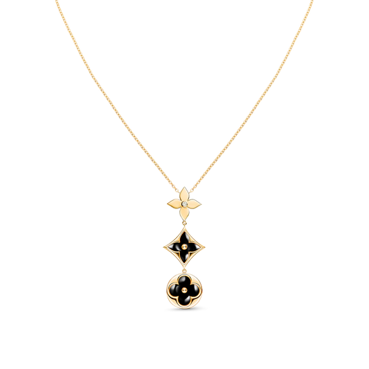 [Glitter Jewelry]STAR AND SUN ONYX PINK GOLD NECKLACE