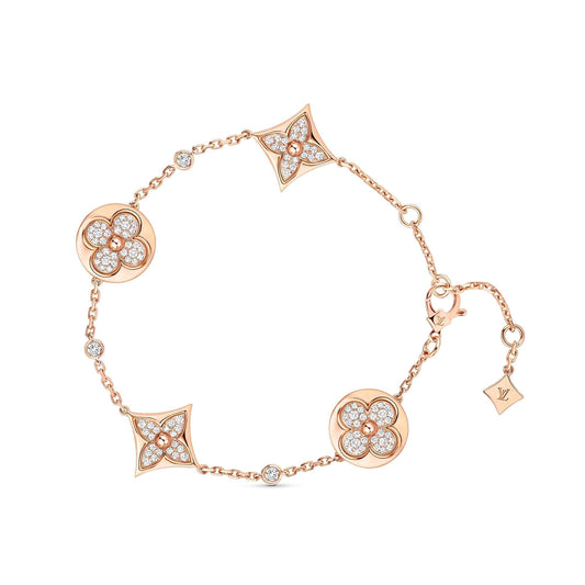 [Glitter Jewelry]STAR AND SUN 4 MOTIFS GOLD DIAMONDS BRACELET